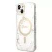 Guess Szett GUBPP14MHMEACSH Tok + Magsafe töltő iPhone 14 Plus 6.7" hátlap, Marble, fehér