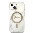 Guess Szett GUBPP14MHMEACSH Tok + Magsafe töltő iPhone 14 Plus 6.7" hátlap, Marble, fehér
