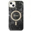 Guess Szett GUBPP14MHMEACSK Tok + Magsafe töltő iPhone 14 Plus 6.7" hátlap, Marble, fekete