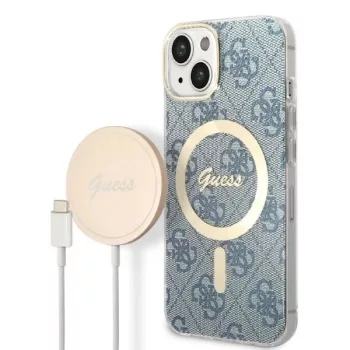   Guess GUBPP14SH4EACSB tok+ töltő iPhone 14 6,1" MagSafe hátlap, tok, kék