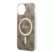 Guess iPhone 14 4G Print MagSafe (GUBPP14SH4EACSW) hátlap, tok és Magsafe vezeték nélküli wireless töltő, barna
