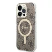 Guess Szett GUBPP14XH4EACSW Tok + Magsafe töltő iPhone 14 Pro Max 6.7" hátlap, 4G Print, barna