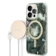 Guess Szett GUBPP14XHJEACSA Tok + Magsafe töltő iPhone 14 Pro Max 6.7" hátlap, Jungle, zöld