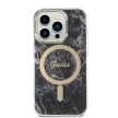 Guess Szett GUBPP14XHMEACSK Tok + Magsafe töltő iPhone 14 Pro Max 6.7" hátlap, Marble, fekete
