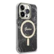 Guess Szett GUBPP14XHMEACSK Tok + Magsafe töltő iPhone 14 Pro Max 6.7" hátlap, Marble, fekete