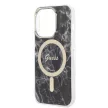 Guess Szett GUBPP14XHMEACSK Tok + Magsafe töltő iPhone 14 Pro Max 6.7" hátlap, Marble, fekete