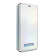 Guess GUFLBKN65BLD Silver Book Iridescent iPhone 11 Pro Max, oldalra nyíló tok, ezüst