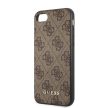Guess iPhone 7/8/SE (2020/2022) 4G Metal Gold Logo (GUHCI8G4GFBR) hátlap, tok, barna