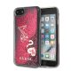 Guess iPhone 8 Liquid Glitter Hearts (GUHCI8GLHFLRA) hátlap, tok, piros