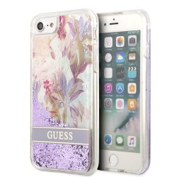   Guess iPhone 7/8/SE 2020/2022 Liquid Glitter Flower (GUHCI8LFLSU) hátlap, tok, lila