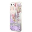 Guess iPhone 7/8/SE 2020/2022 Liquid Glitter Flower (GUHCI8LFLSU) hátlap, tok, lila