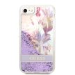 Guess iPhone 7/8/SE 2020/2022 Liquid Glitter Flower (GUHCI8LFLSU) hátlap, tok, lila
