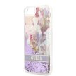 Guess iPhone 7/8/SE 2020/2022 Liquid Glitter Flower (GUHCI8LFLSU) hátlap, tok, lila