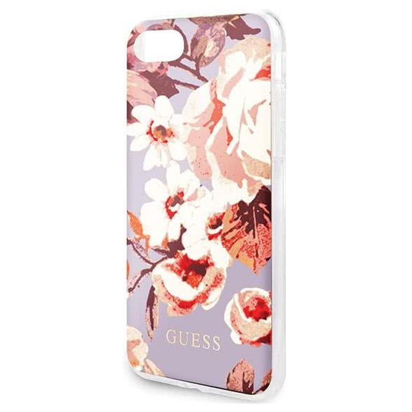Guess iPhone 7/8/SE (2020) Flower Shiny N.2 (GUHCI8PCUTRFL02) hátlap, tok, mintás, színes