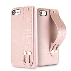 Guess iPhone 7/8 Saffiano Strap hátlap, tok, rozé arany