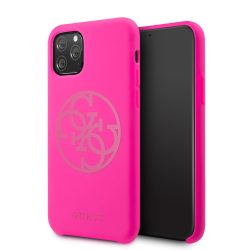   Guess iPhone 11 Pro Silicone 4G Tone On Tone hátlap, tok, rózsaszín