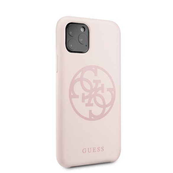 Guess iPhone 11 Pro Silicone 4G Tone On Tone (GUHCN58LS4GLP) hátlap, tok, rózsaszín
