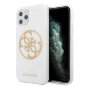   Guess Glitter Circle 4G iPhone 11 Pro (GUHCN58TPUWHGLG) hátlap, tok, fehér