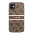 Guess iPhone 11 4G Printed Stripe (GUHCN614GDBR) hátlap, tok, barna