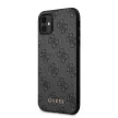 Guess iPhone 11 4G Metal Gold Logo (GUHCN61G4GFGR) hátlap, tok, sötétszürke