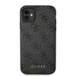 Guess iPhone 11 4G Metal Gold Logo (GUHCN61G4GFGR) hátlap, tok, sötétszürke