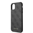 Guess iPhone 11 4G Metal Gold Logo (GUHCN61G4GFGR) hátlap, tok, sötétszürke