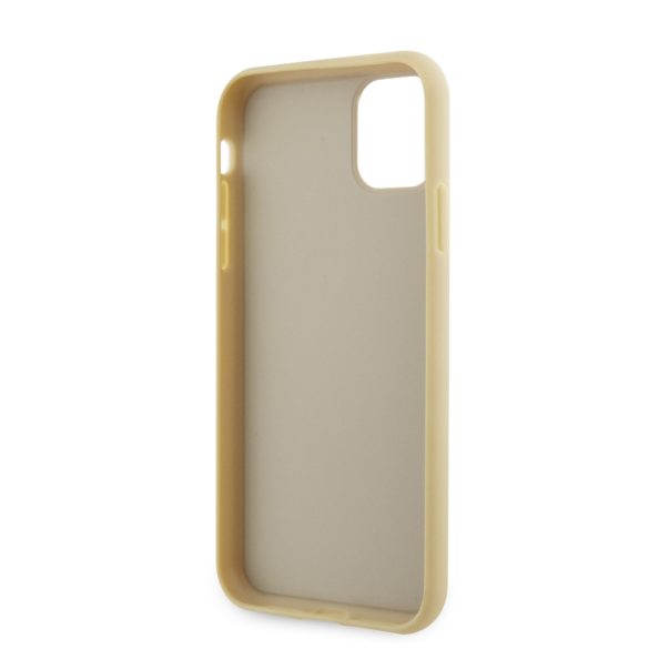Guess iPhone 11 Rhinestones Triangle Metal Logo (GUHCN61HDGTPD) hátlap, tok, arany