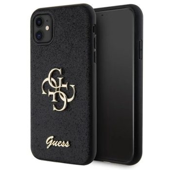   Guess GUHCN61HG4SGK hátlap, tok iPhone 11/Xr Glitter Script Big 4G, fekete