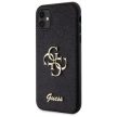 Guess GUHCN61HG4SGK hátlap, tok iPhone 11/Xr Glitter Script Big 4G, fekete