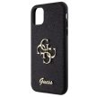 Guess GUHCN61HG4SGK hátlap, tok iPhone 11/Xr Glitter Script Big 4G, fekete