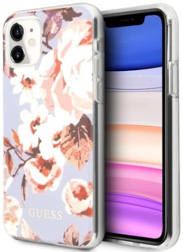 Guess iPhone 11 Flower Shiny N.1 (GUHCN61IMLFL02) hátlap, tok, mintás, színes