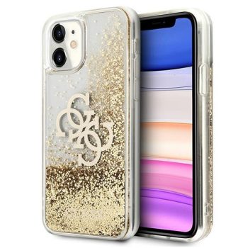   Guess GUHCN61LG4GGO 4G Big Liquid Glitte iPhone 11 6,1"/Xr, hátlap, tok, arany