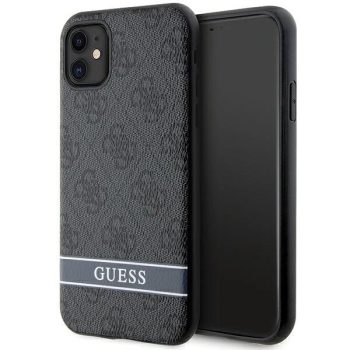   Guess GUHCN61P4SNK iPhone 11/Xr hátlap, tok 4G Stripe, szürke
