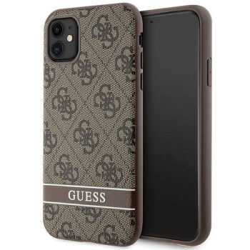   Guess GUHCN61P4SNW iPhone 11/Xr hátlap, tok 4G Stripe, barna