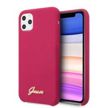   Guess iPhone 11 Pro Max Silicone Vintage (GUHCN65LSLMGRE) hátlap, tok, piros