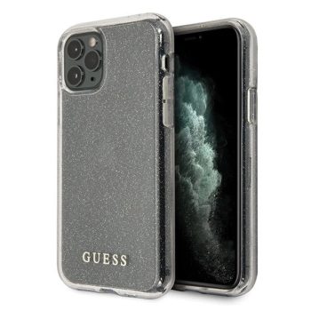   Guess GUHCN65PCGLSI iPhone 11 Pro Max hátlap, tok Glitter, ezüst