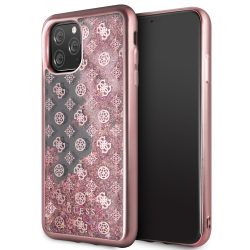   Guess iPhone 11 Pro Max 4G Peony Liquid Glitter hátlap, tok, rozé arany