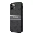 Guess iPhone 12 Pro Max 4G Printed Stripe (GUHCP12L4GDGR) hátlap, tok, szürke