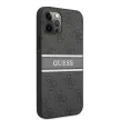 Guess iPhone 12 Pro Max 4G Printed Stripe (GUHCP12L4GDGR) hátlap, tok, szürke