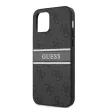 Guess iPhone 12 Pro Max 4G Printed Stripe (GUHCP12L4GDGR) hátlap, tok, szürke