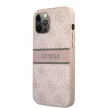 Guess iPhone 12 Pro Max 4G Printed Stripe (GUHCP12L4GDPI) hátlap, tok, rózsaszín