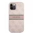 Guess iPhone 12 Pro Max 4G Printed Stripe (GUHCP12L4GDPI) hátlap, tok, rózsaszín