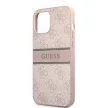 Guess iPhone 12 Pro Max 4G Printed Stripe (GUHCP12L4GDPI) hátlap, tok, rózsaszín