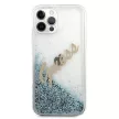 Guess GUHCP12LGLVSBL Glitter Vintage Script iPhone 12 Pro Max 6.7", hátlap, tok, kék