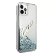 Guess GUHCP12LGLVSBL Glitter Vintage Script iPhone 12 Pro Max 6.7", hátlap, tok, kék