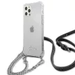 Guess GUHCP12LKC4GSSI Transparent hátlap, tok, 4G Silver Chain iPhone 12 Pro Max 6.7" hátlap, tok, átlátszó 4G, ezüst