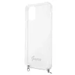 Guess GUHCP12LKC4GSSI Transparent hátlap, tok, 4G Silver Chain iPhone 12 Pro Max 6.7" hátlap, tok, átlátszó 4G, ezüst