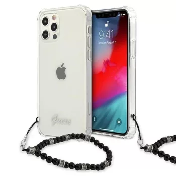   Guess GUHCP12LKPSBK Transparent hátlap, tok, Black Pearl iPhone 12 Pro Max 6.7" hátlap, tok, átlátszó