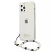 Guess GUHCP12LKPSWH Transparent hátlap, tok, White Pearl iPhone 12 Pro Max 6.7" hátlap, tok, átlátszó