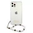 Guess GUHCP12LKPSWH Transparent hátlap, tok, White Pearl iPhone 12 Pro Max 6.7" hátlap, tok, átlátszó